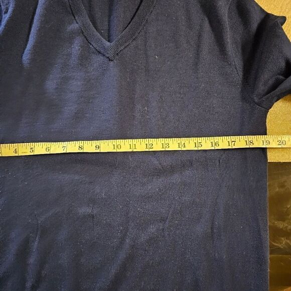 J.crew Slim Blue Men's Sweatshirt V-neck Long Sleeve Pullover Merino Wool Sz M - Picture 5 of 7